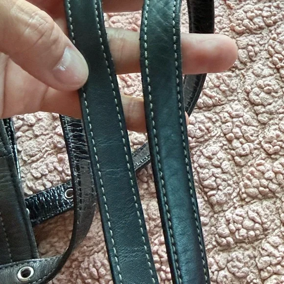 Vintage Coach Leather Tote Bag Black Large Shoulder Bag Classic Everyday Purse - Picture 13 of 17